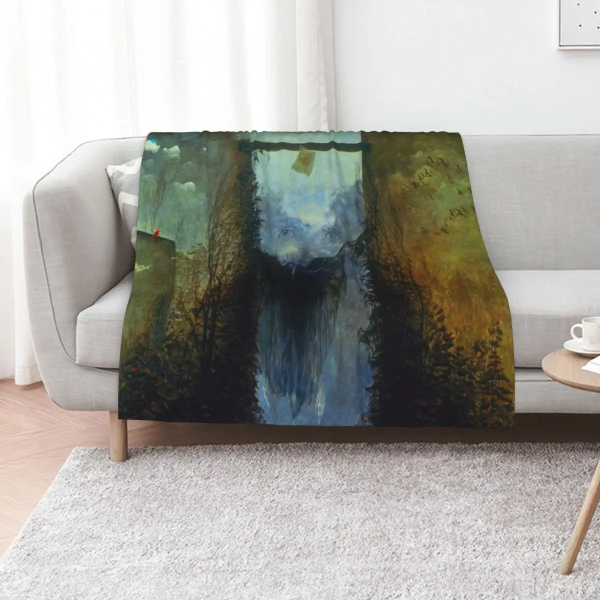 Untitled (Garden), by Zdzis?aw Beksi??ski Throw Blanket Quilt Luxury Throw Warm Flannels Decoratives Blankets