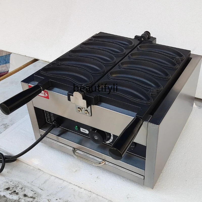 

Commercial electric heating five-grid banana burner double-sided banana burner mold waffle machine