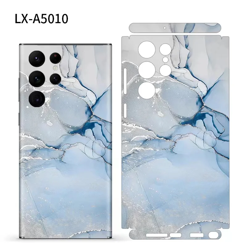 

Colorful Marble Grain Decal Skin For Samsung S24 S23 S21 Note20 Ultra Plus Back Screen Protector Film Cover Wrap Durable Sticker