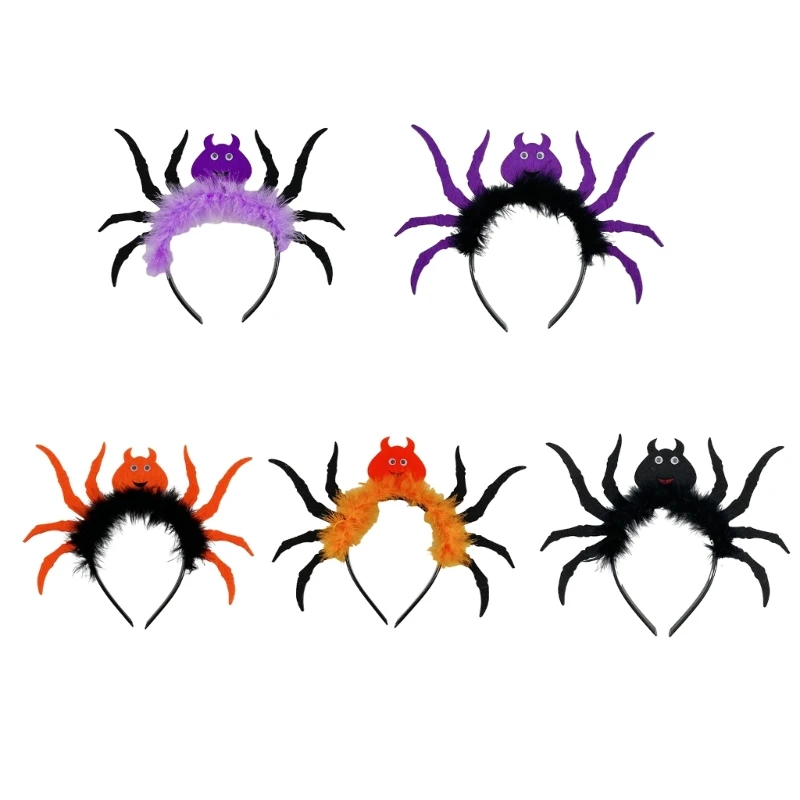 

Carnivals Party Spiders Shape Headband Multiple Color Adult Halloween Hair Decor