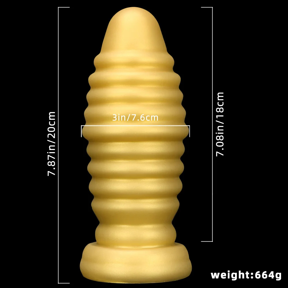 Steker Buttplug silikon emas memperluas ukuran besar dengan cangkir hisap Anal Dilator Anus steker halaman belakang masturbasi analisis pelatihan