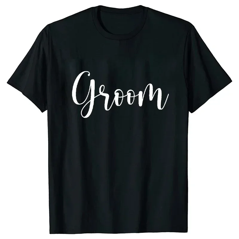 Groom Family Squad T-shirt Matching Bridal Shower T-shirt Engaged Wedding Party Tops Brother Sister Father Mother for Groom Tees