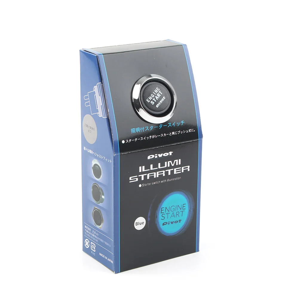 Engine Start Push Button Switch Ignition Starter Kit Blue LED Light Universal 12V Accessories