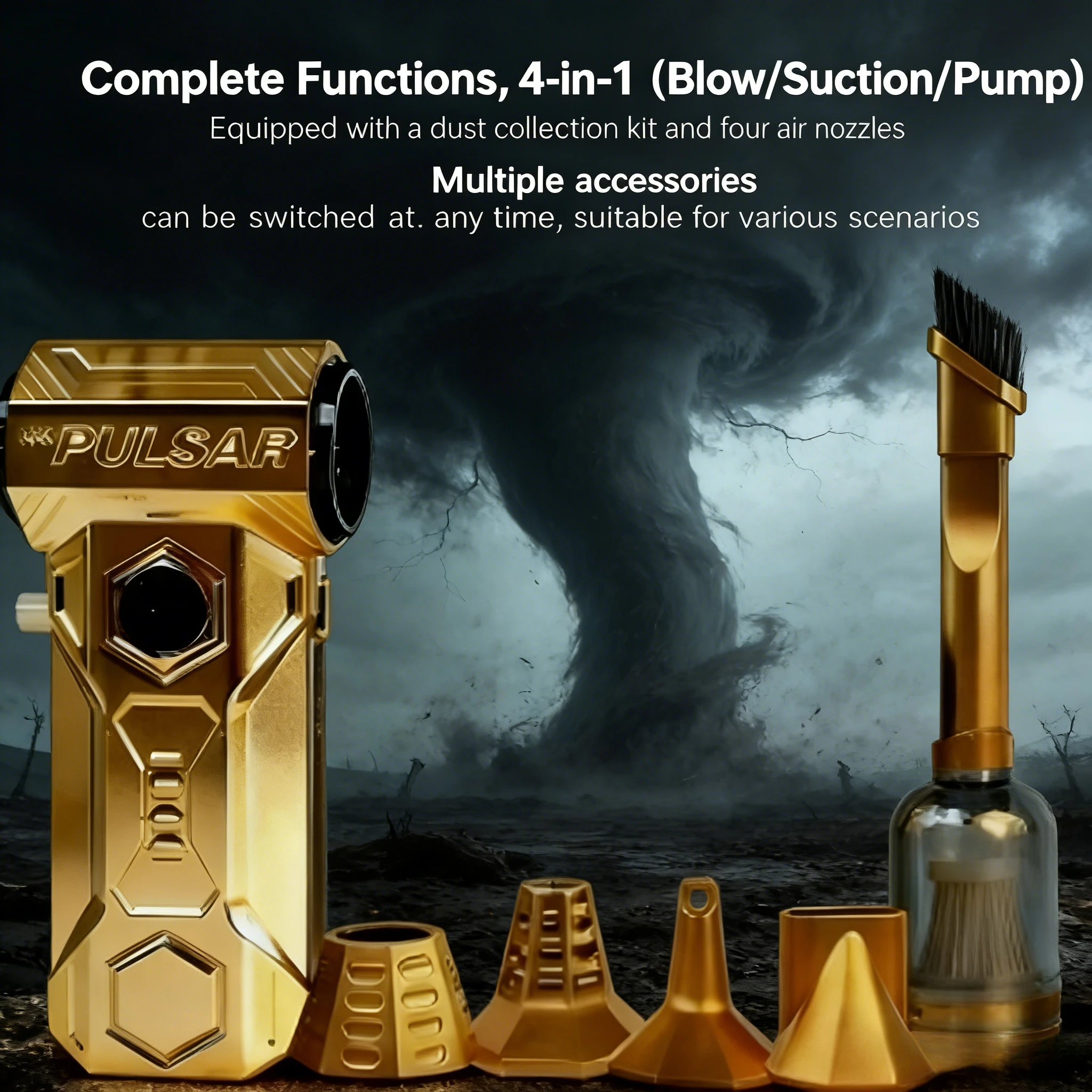 

990000RPM X11 TurboClean | Car Compressed Air Dust Remover with High-Precision Digital Power Gauge