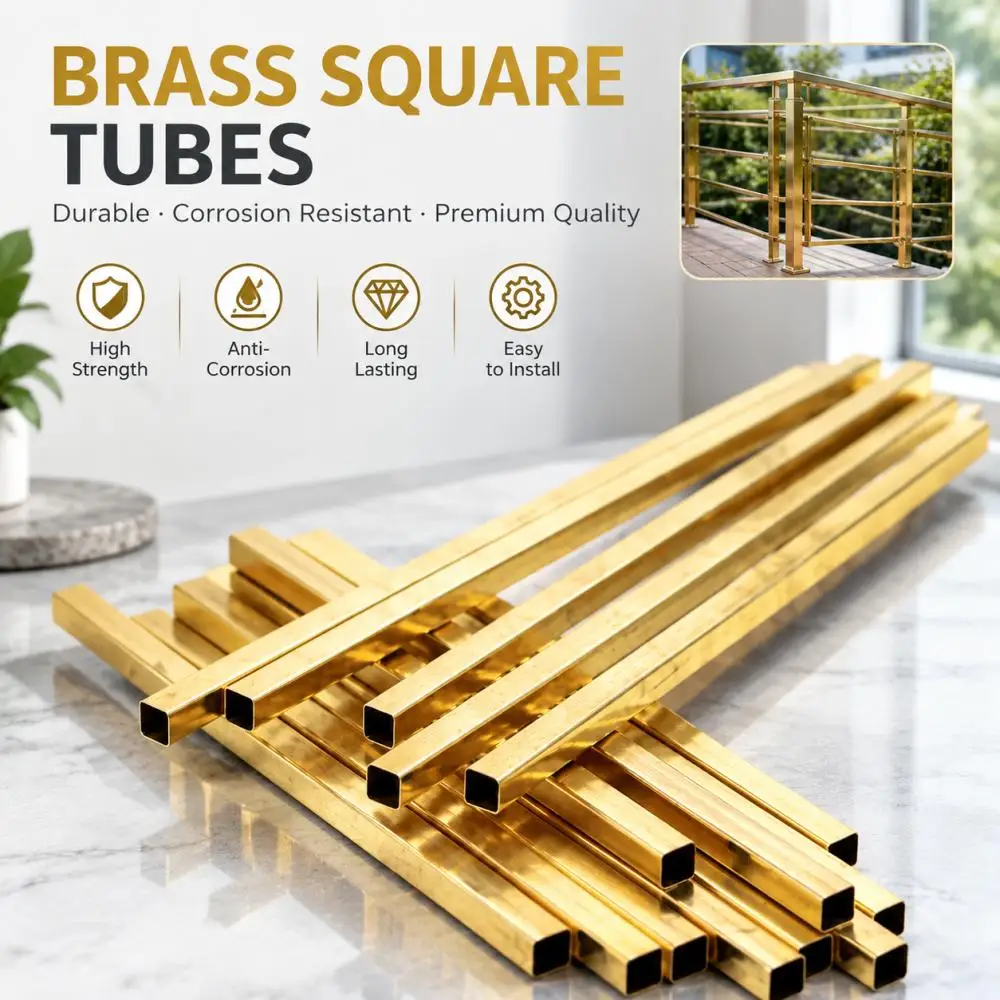 1pcs Brass Square Tube Hollow 6/8/10/12/14/16/18/20mm Diameter 250mm 500mm Length for DIY Craft Model Making