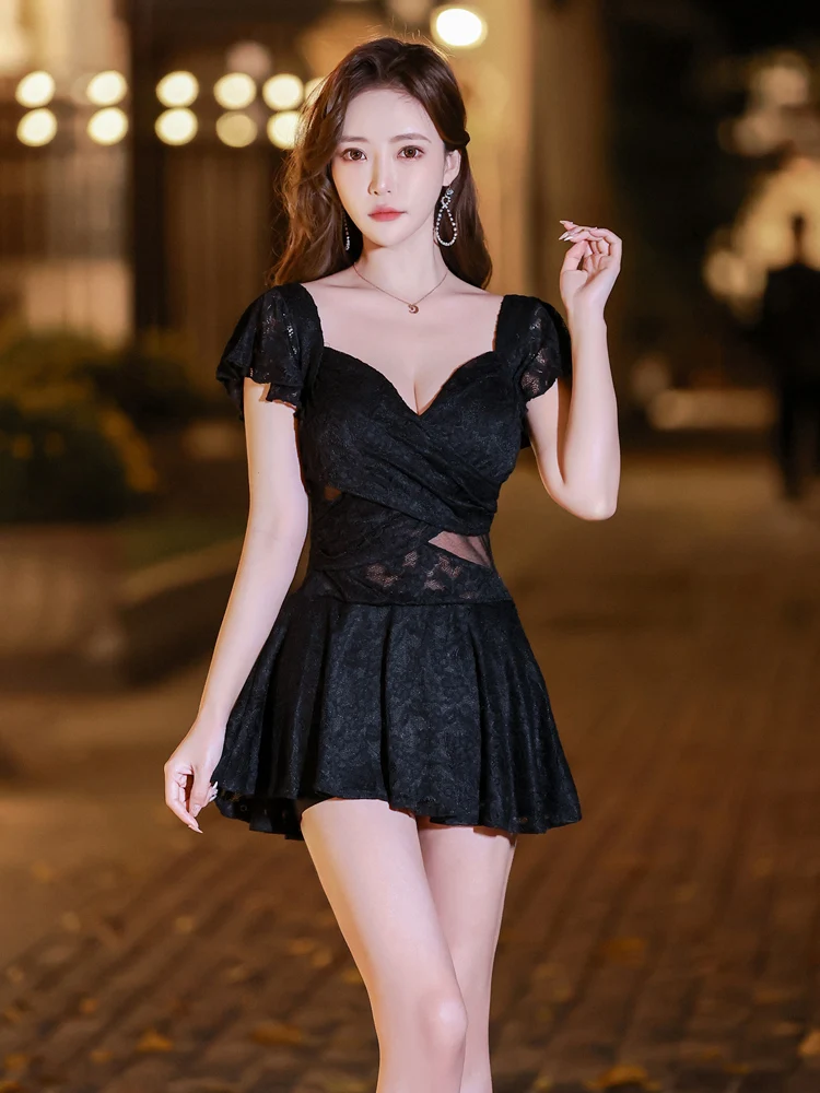 Sexylowcut and Slimming Summershortsleeved Sauna Technicianfoot Bath Worksuit Short Skirtpartydresses Vestidoselegantesparamujer