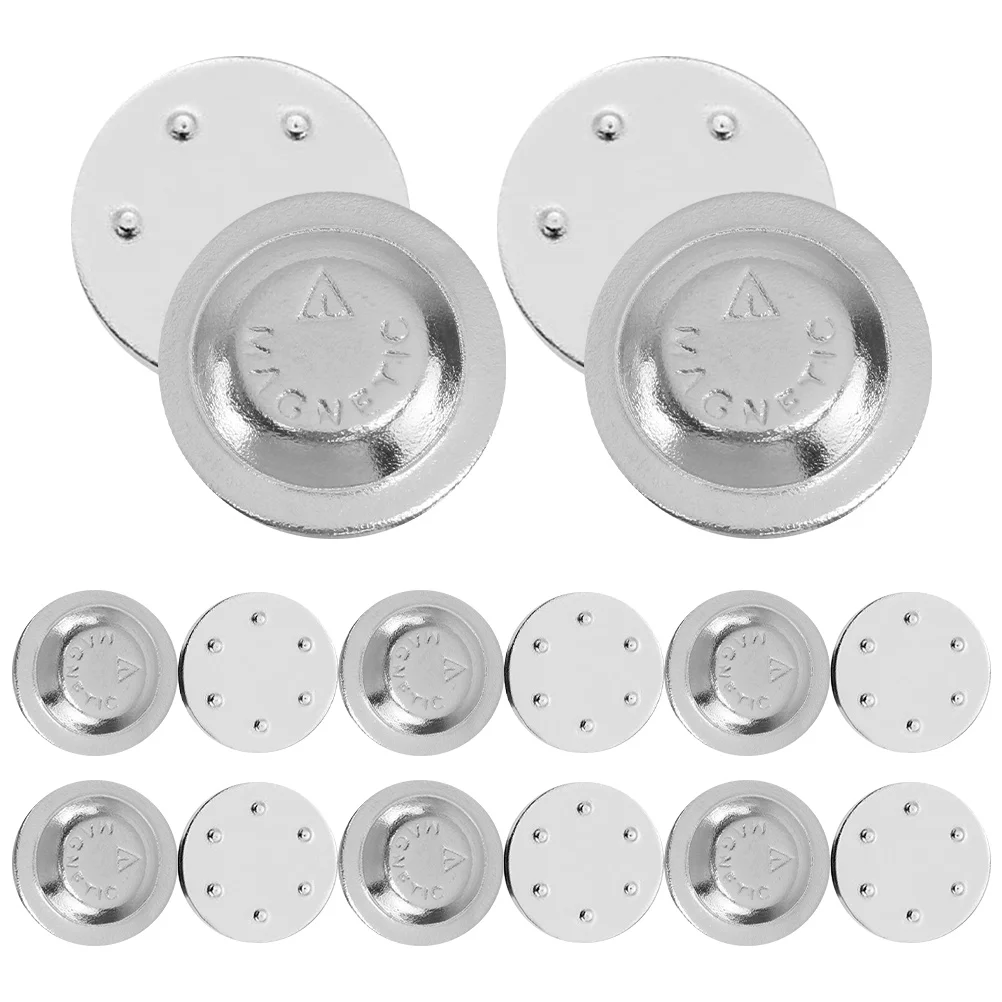 

8pcs Magnetic Button Badges Round Brooch Pin Magnet Fastener Name Tag Button Scarf Clasp Snap Buttons Adhesive Backs Clip Buckle