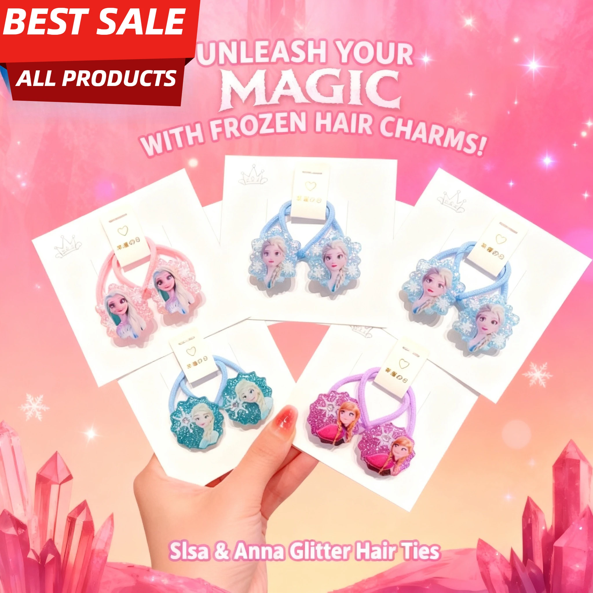 

5pcs Frozen Anime Hair Rope Kawaii Elsa Anna Headband High Elasticity Cartoon Girl Woman Hair Accessories Gifts