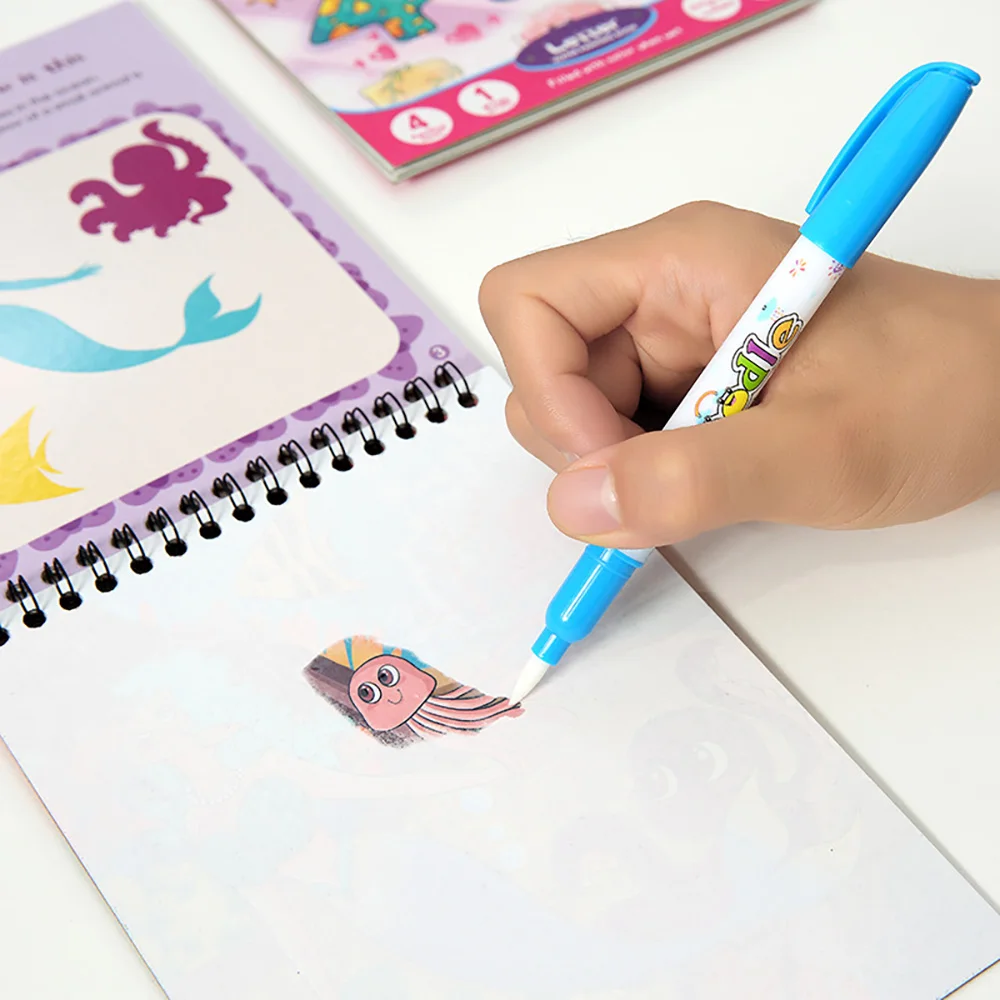 Livro de desenho mágico para crianças, pintura graffiti, criativo DIY sensorial, brinquedos de educação infantil para crianças, 8 pcs/set