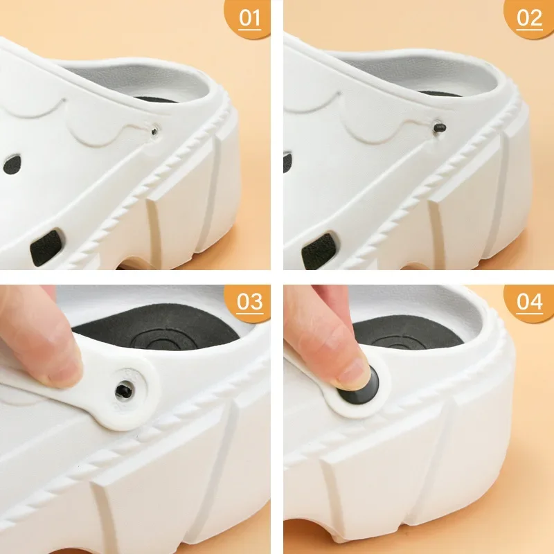 إكسسوارات دانتيل بإبزيم 16 مم، أحذية للحديقة، صنادل بإبزيم بلاستيكي من مادة EVA باللون الأسود، إكسسوارات على شكل زهرة الأحذية المطبوعة