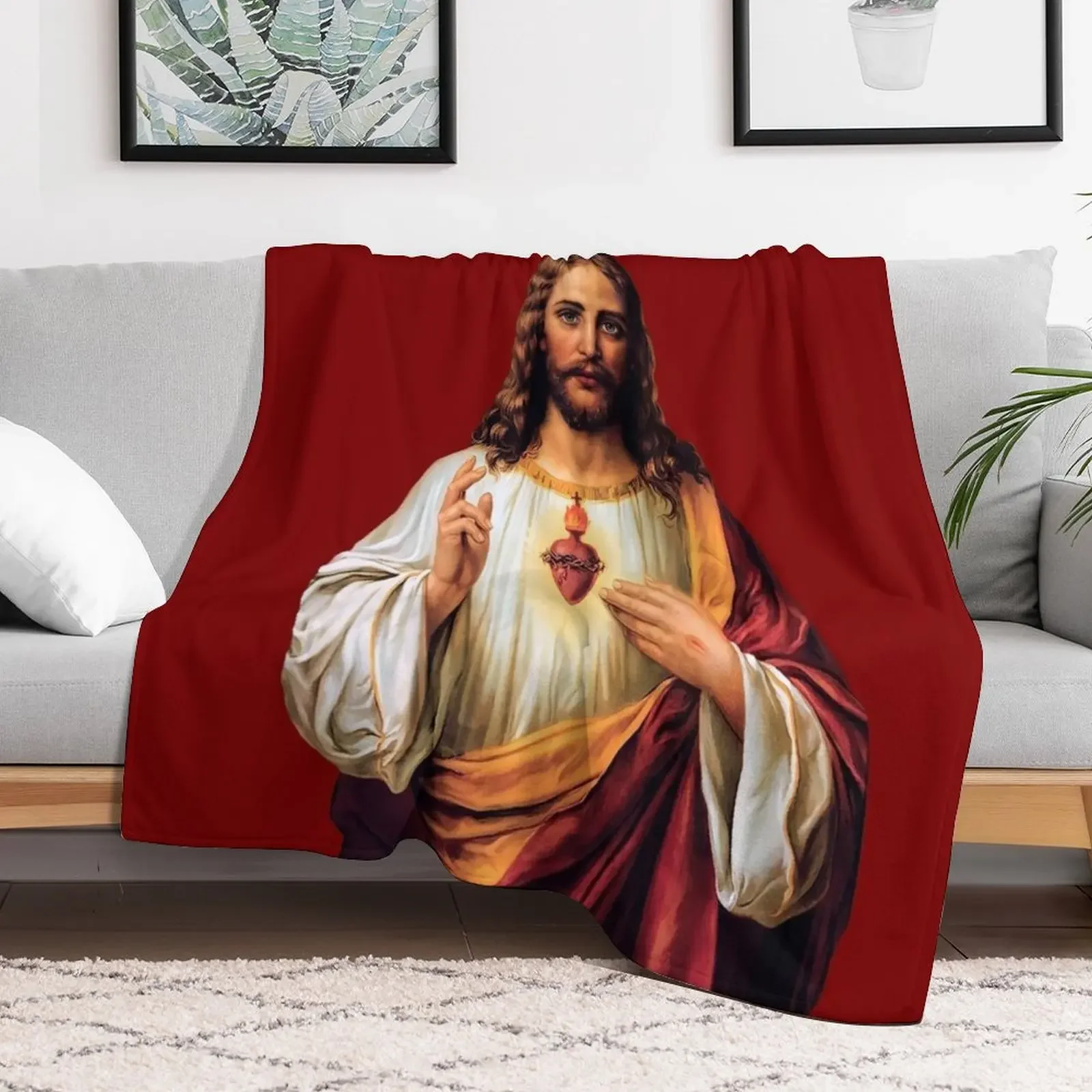 Sacred Heart of Jesus - III (transparent background design) Throw Blanket Soft Plush Plaid Decorative Sofas Sofa Throw Blankets