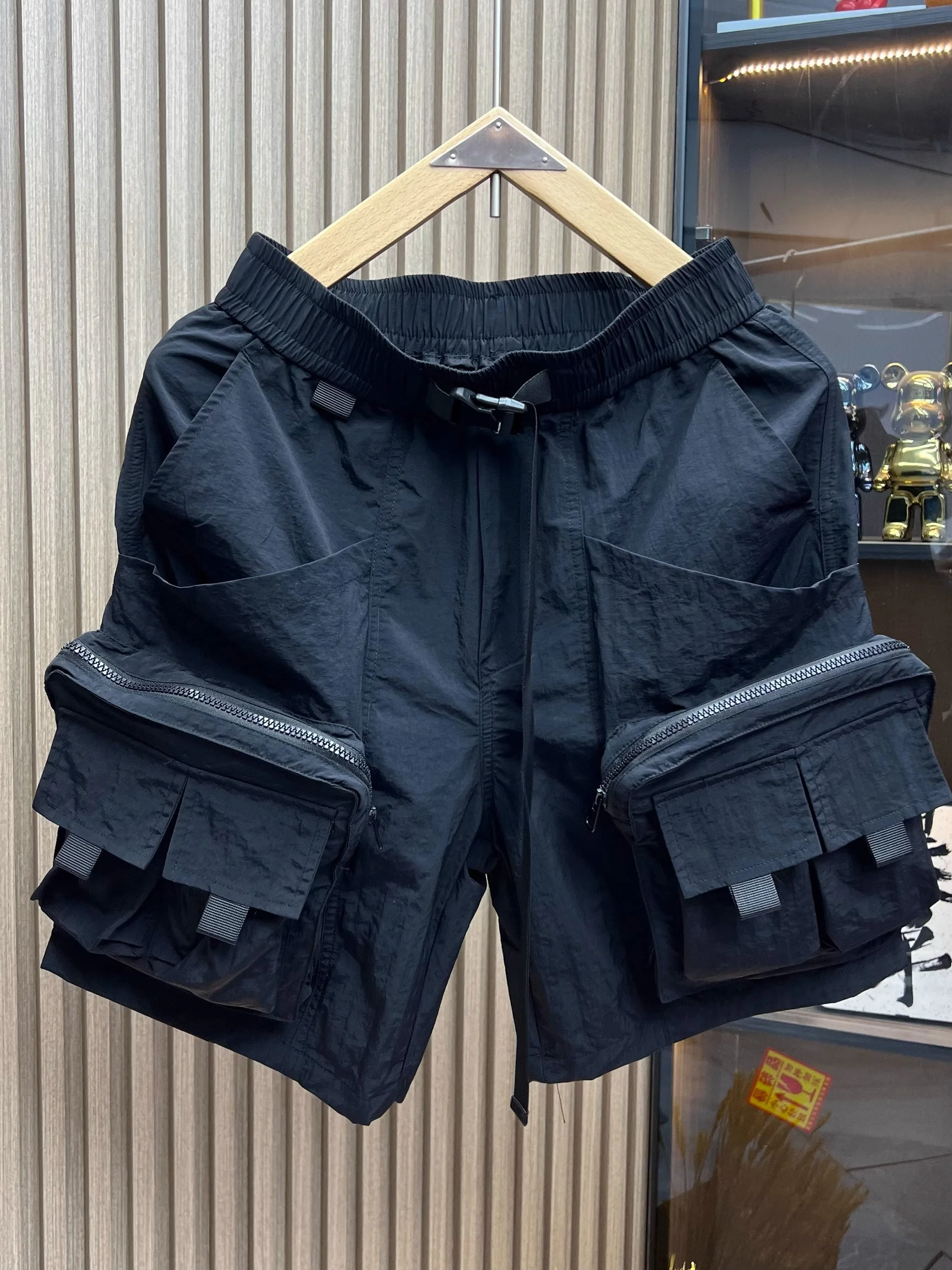 

Large Size 300 Pou Qui Dry Workwear orts Men's Loose Straight Cut Five-Quarter Mid-Pants Summer Multi-ket 3D Sle