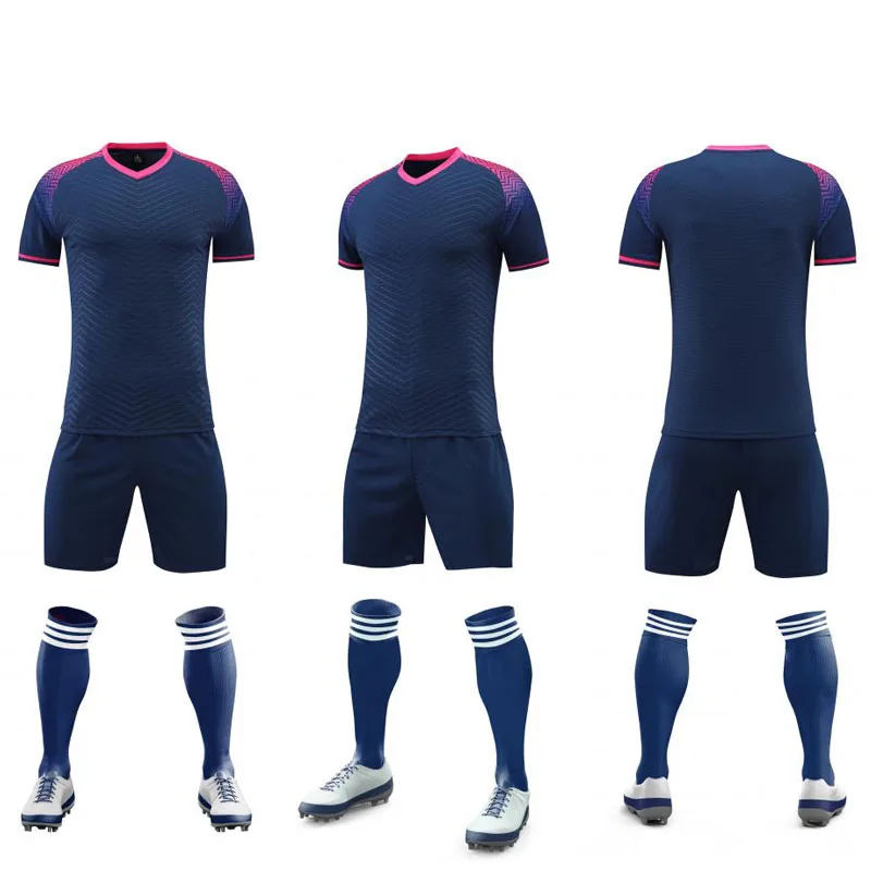 Maillot de football à manches courtes personnalisé, bleu, rouge, blanc, ensemble d'objectifs, modèle de maillot personnalisé, vêtements de marque d'été, 23-24, 2201