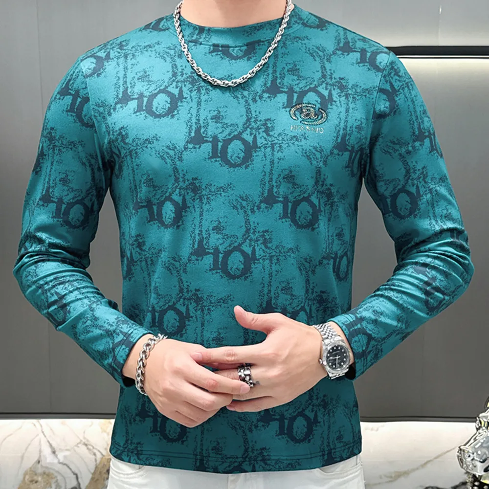 

Королевская футболка, мужская футболка с узором, персонализированные удобные футболки, европейские уличные модные мужские футболки с длинными рукавами, мужская толстовка