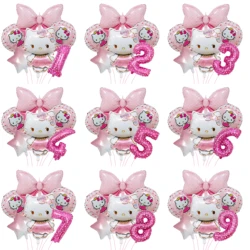 6PCS Hello Kitty Girls 0-9 Years Old Birthday Party Foil Helium Balloon Decoration Supplies Baby Shower Kids Home DIY Decoration