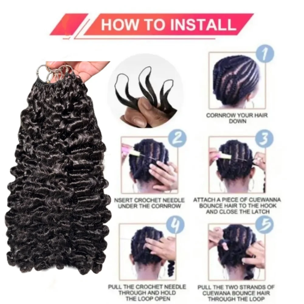 15A البورمية مجعد Knotless قبل فصل الكروشيه وصلات شعر ريشة وصلات شعر خط 100% شعر الإنسان المليونير الملكة