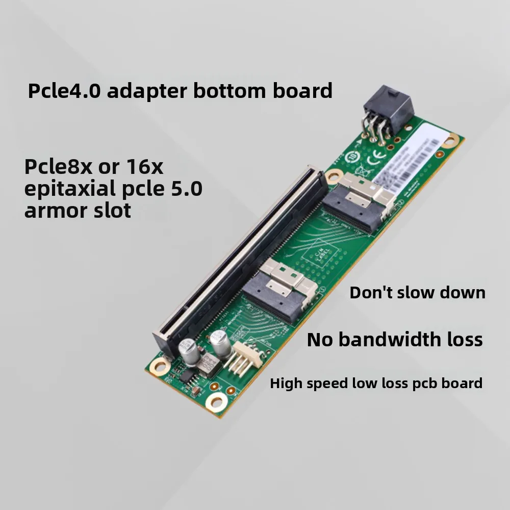 PCIe 4.0 X16 8x vers SlimSAS SFF 8654 8i carte graphique discrète U.2 adaptateur d'extension plaque de base adaptateur demi-hauteur câble Riser