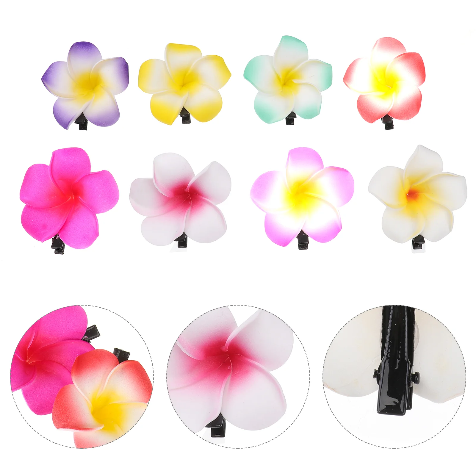 Flower Hair Clips Plumeria Hawaiian Decorations Flowers for Accessories Womens Swimsuits