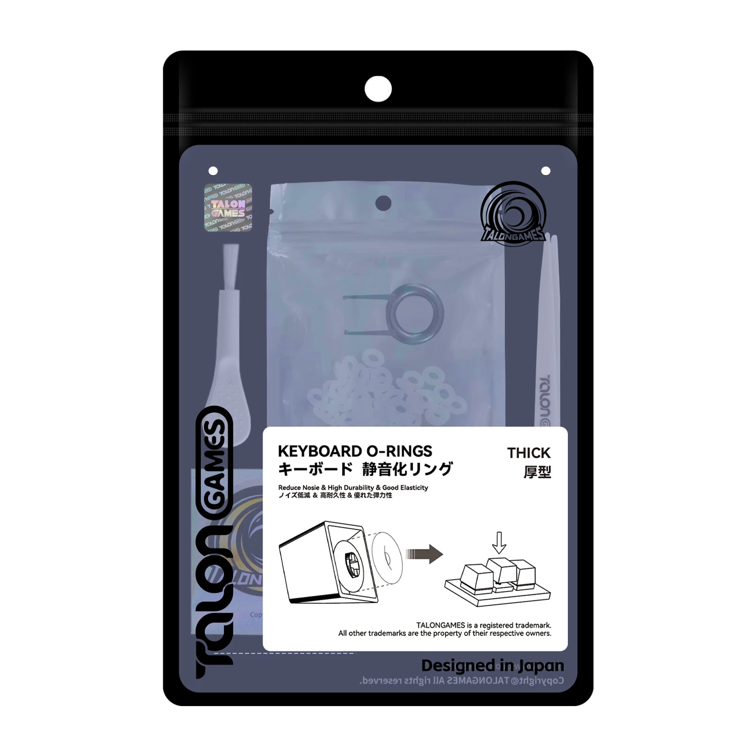 

120Pcs TALONGAMES Mute Ring O-ring Switch Dampers For Mechanical Keyboards Cherry MX Dampers (THICK 9*4.2*2.4mm)