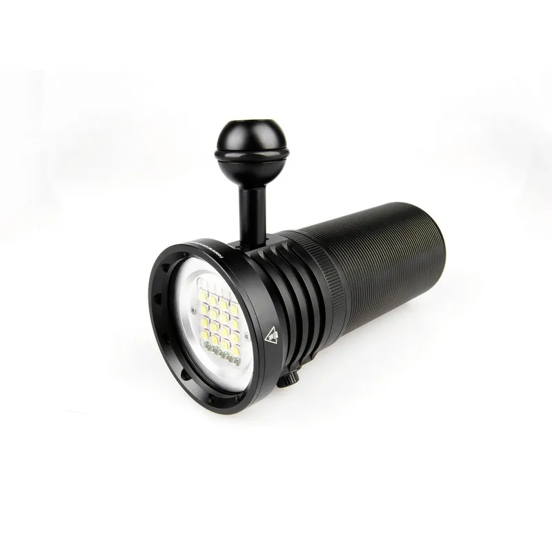 2025 Luz de buceo recargable de 13000 lúmenes Cuerpo de aluminio Impermeable profundo UV/Rojo/CW/WW/NW Linterna para fotografía subacuática