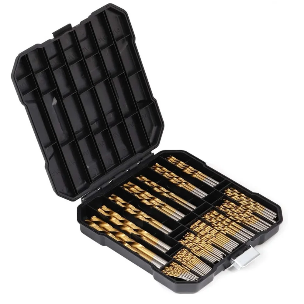 Binoax 99Pcs Titanium Drill Bit Set for Wood Plastic Metal Copper Aluminum Alloy Drilling Tools