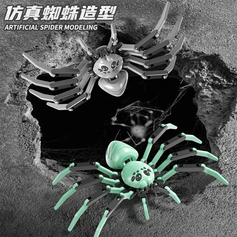 

Шарнирная 3D модель паука с подвижными суставами, реалистичная жуткая игрушка для ползания, образовательный научный набор, розыгрыш на Хэллоуин, подарок для ребенка