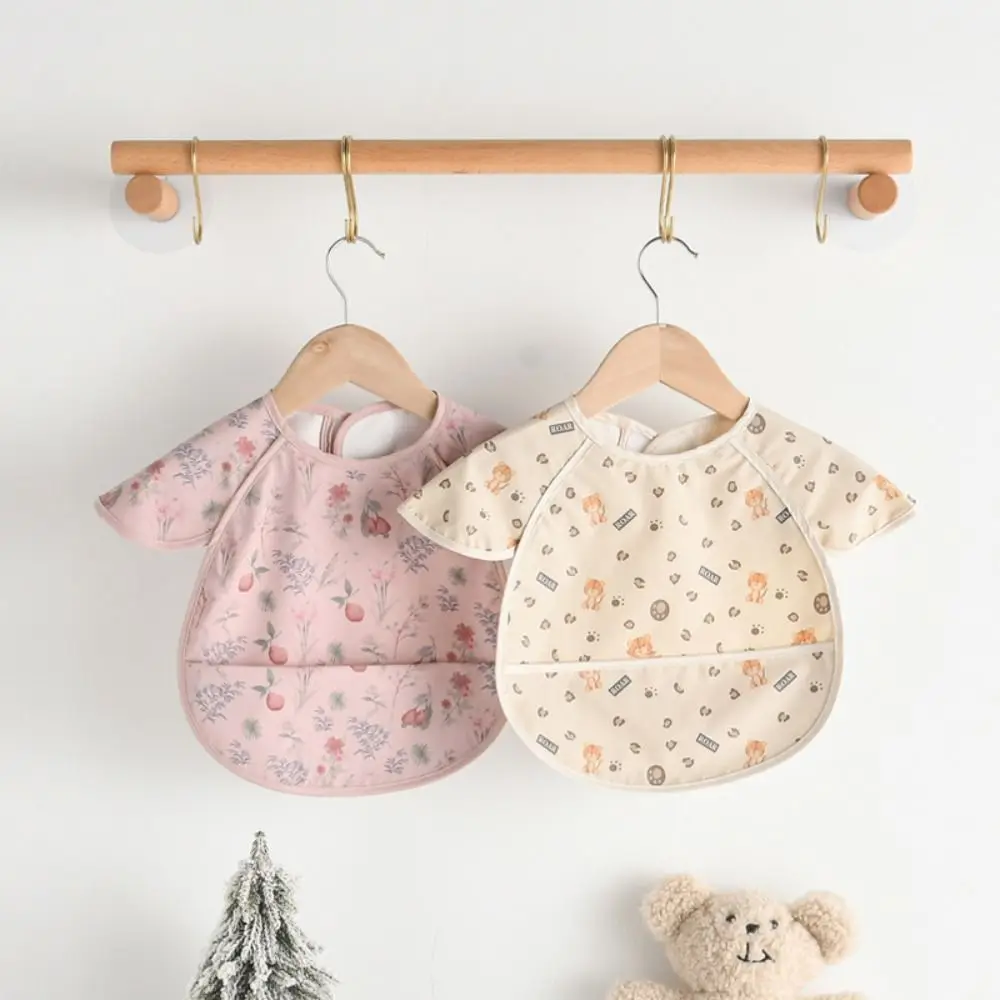 مريلة أطفال لطيفة مقاومة للماء ناعمة بأكمام قصيرة من قماش التجشؤ بدون أكمام مطبوع عليها رسوم كرتونية منتجات أطفال #5