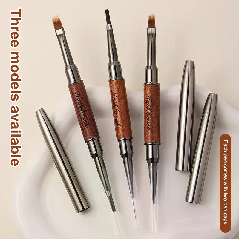 دائم خشب الصندل القطب مسمار فرشاة فنية المزدوج نهاية المهنية مسمار بطانة فرشاة مسمار الفن العلاج بالضوء القلم مسمار اللوحة #1