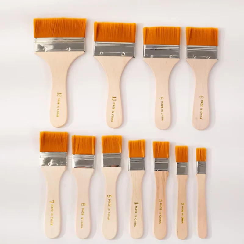 12pcs/set Memory Nylon Paint Brushes Set for Acrylic Oil Drawing Watercolor Wooden Painting Brush Tools Art Supplies view 3
