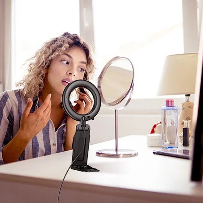 노트북 컴퓨터용 셀카 링 라이트, 데스크톱 링 램프, 비디오 회의 조명 키트, 삼각대, 전화 거치대 클립 온
