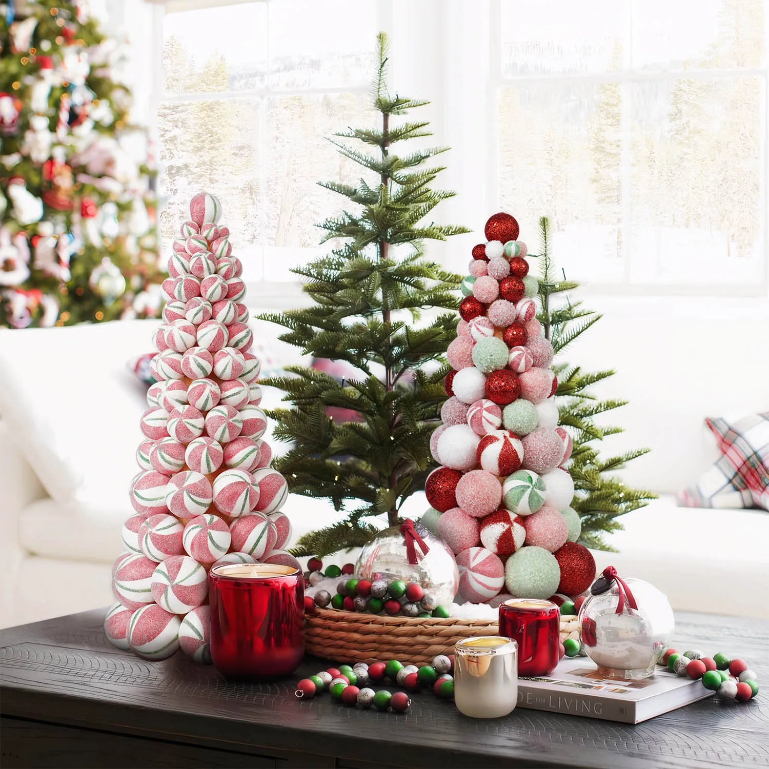 

Christmas Tree Tower Christmas Party Decoration Pendant Simulation Foam Christmas Tower DIY Table Home Xmas Ornaments Gift