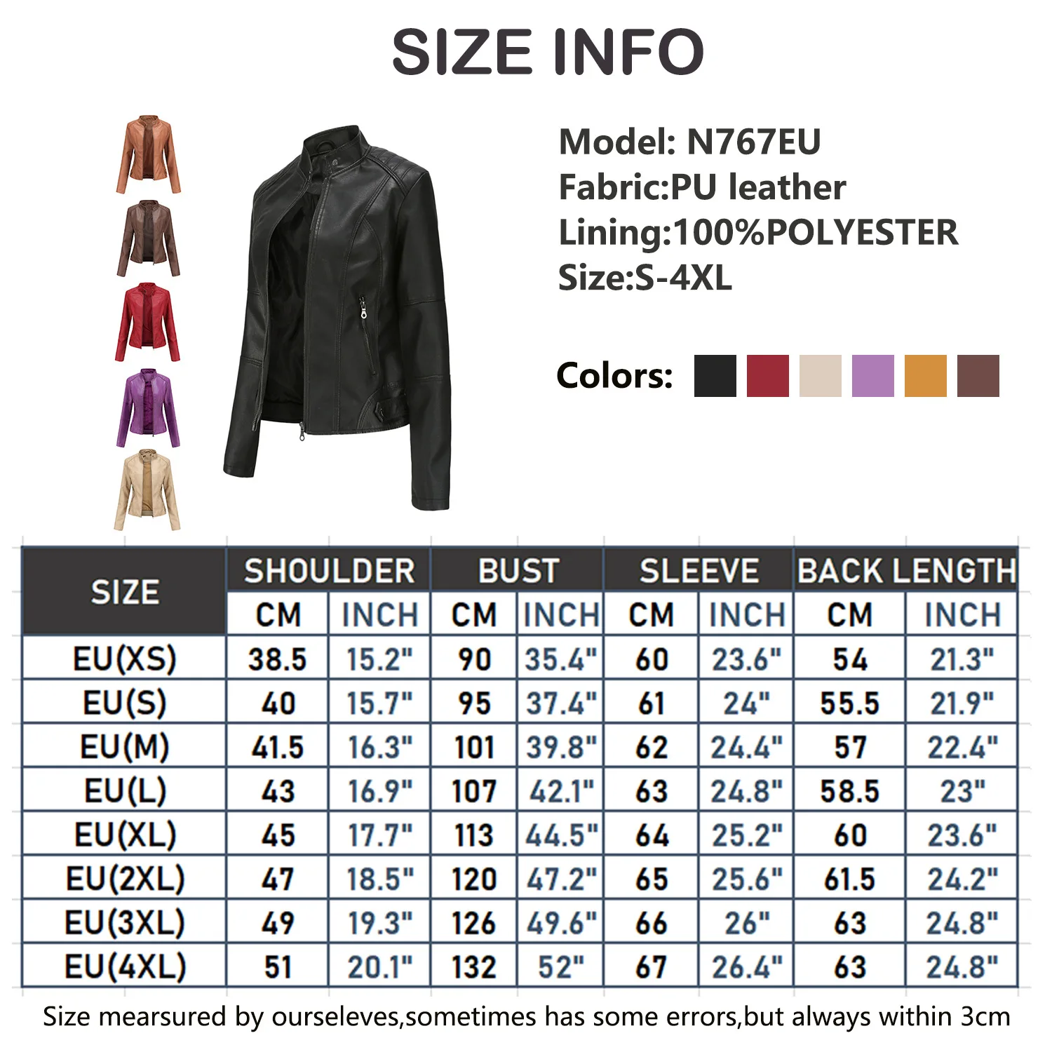 Maxulla Spring  Autumn Women\'s Leather Jacket Outdoor Leisure Windproof PU Coat Fashion Slim Motorcycle Wear Women\'s Clothing