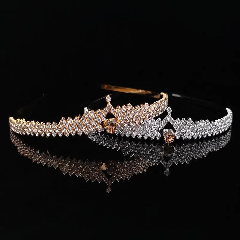 Fashion Bridal Crowns Wedding Tiaras Headband Ladies Rhinestone Hairband Hair Accessories Wash Face Hair Jewelry Gifts