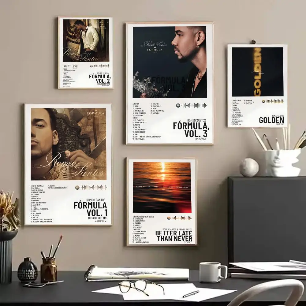 R-Romeo Santos ألبوم ملصق ملصقات HD مقاوم للماء اللوحة جدار الفن لغرفة النوم غرفة المعيشة ديكور المنزل الديكور هدية