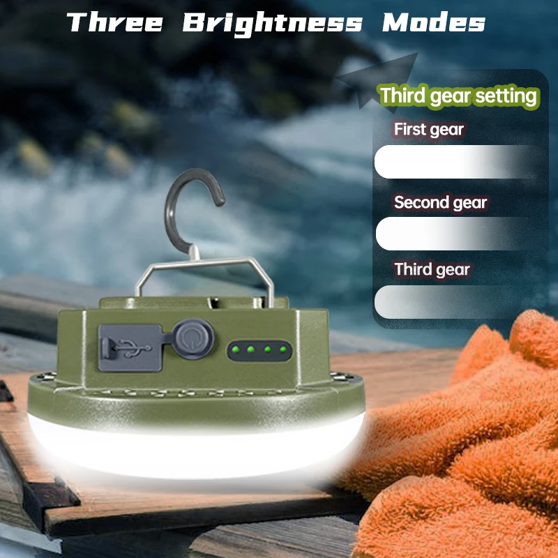 MOSLIGHTING 9900maH LED Outdoor Camping Light Rechargeable Tent Light High Power Strong Light Flashlight IP66 Waterproof Fishing