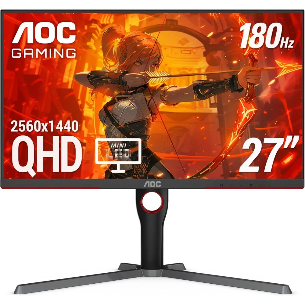 Q27G3XMN 27-calowy mini monitor do gier LED, 2K QHD 2560x1440, 180 Hz 1 ms, 2X HDMI 2.0, 2X port wyświetlacza, Xbox/PS5/przełącznik gotowy