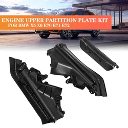 3Pcs/Set Car Engine Upper Compartment Partition Panel Set For BMW X5 X6 E70 E71 E72 51717169419 51717169420 51717169421