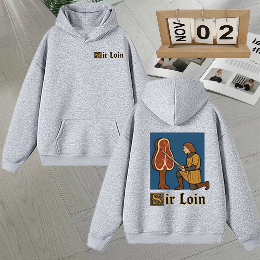 New In Sirloin Knight Meme Harajuku Sweatshirt Men Women Long sleeve Autumn Winter Fleece Hoodie Autumn Winter Unisex Pullover