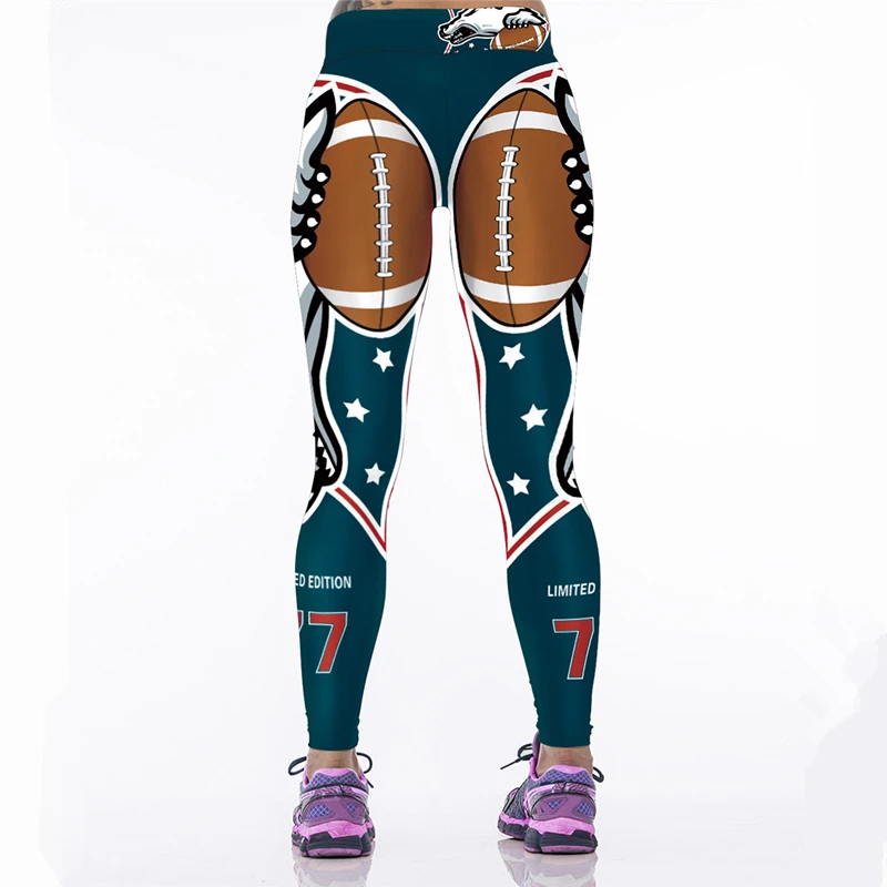 High Waist Sport Leggings Women Slim Gym Pants Fitness Running Tights Quick Dry 3D Print Trousers Elastic Active Wear Sportwear