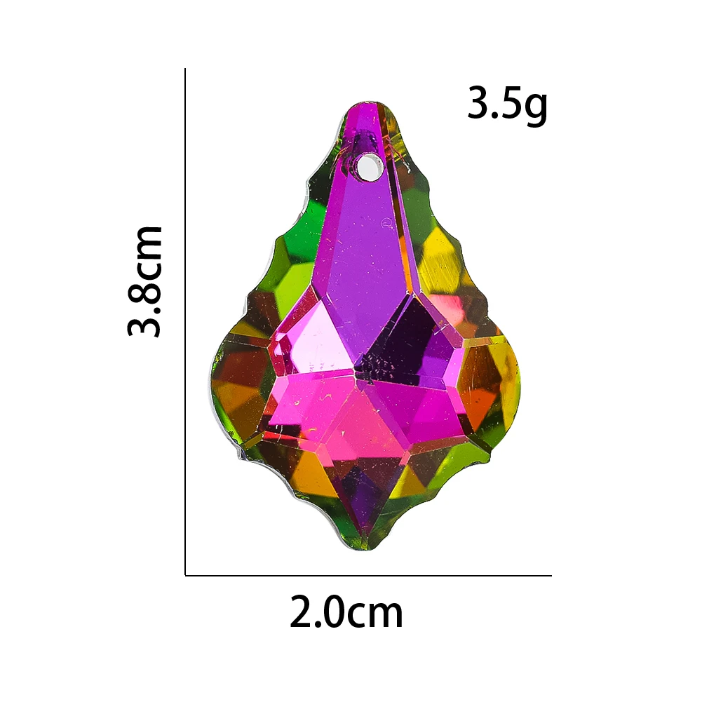 2pcs Color Maple Leaf Crystal Pendant Chandelier Prism Parts Hanging Suncatcher Charms for DIY Jewelry Making Necklace Earring