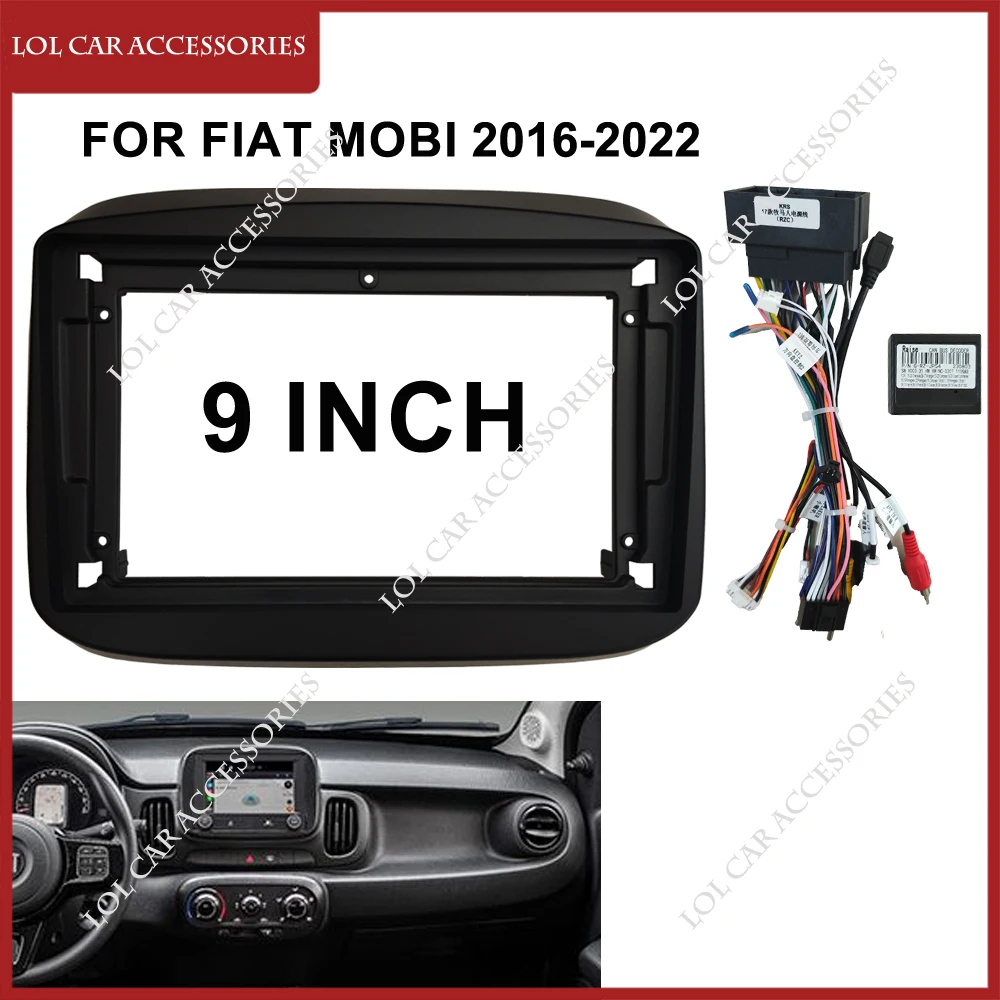 9 Inch For FIAT Mobi 2016-2022 Car Radio Stereo Android Player GPS MP5 Head Unit 2 Din Navigation Fascia Install Dash Frame