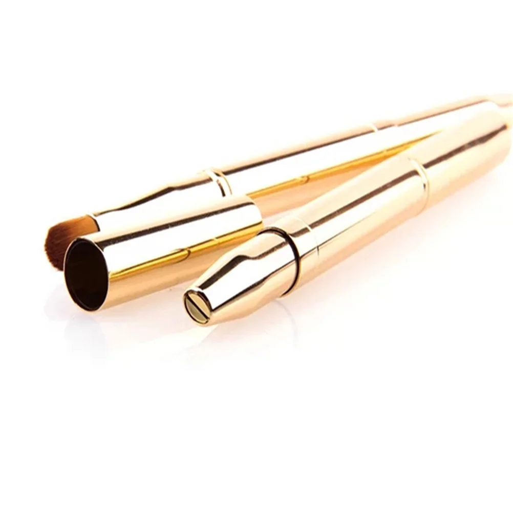 

Double-Ended Lip Brush Retractable Portable Premium Makeup Brush Tool for Women Girls Golden Lipstick Brushes