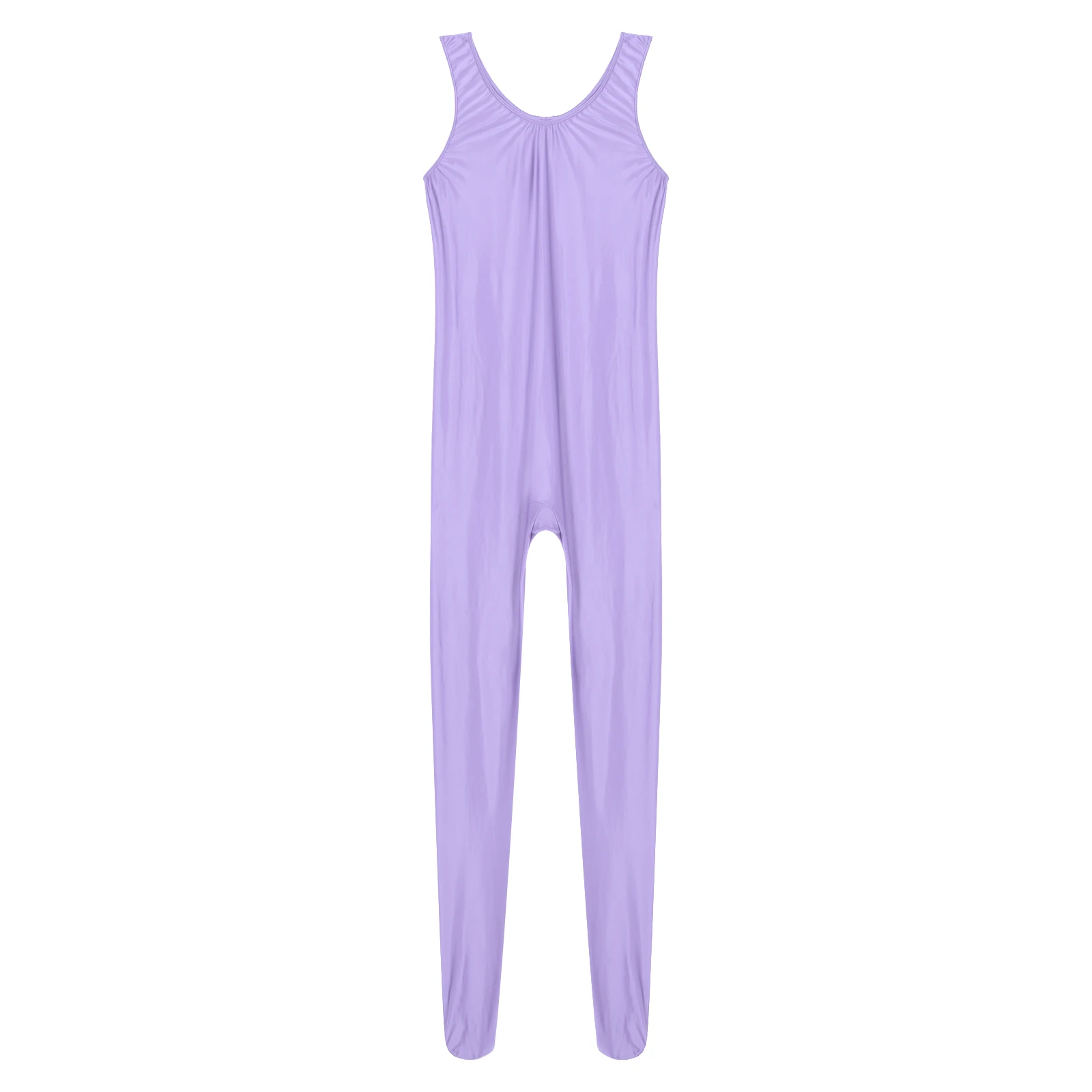 Damen-Badeanzug Zentai-Jumpsuit Lingerie Ganzkörper-Bodysuit Sport Fitness Footed Unitard Einfarbig Rundhals-Bodystocking – Detail 26
