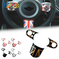 3psc Car Steering Wheel Panel Cover Stickers For Mini Cooper R50 R52 R53 Car Accessories Union Jack Interior Button Trim Case