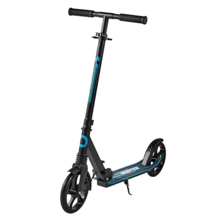 

Foldable Lightweight Kick Scooter for Adults and Ages 8+ with 8 Shock-Absorbing Wheels Adjustable Height Up to 220lbs Max Load