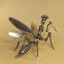 Steampunk Mantis modello di assemblaggio in metallo artigianato in acciaio inossidabile ornamento per insetti