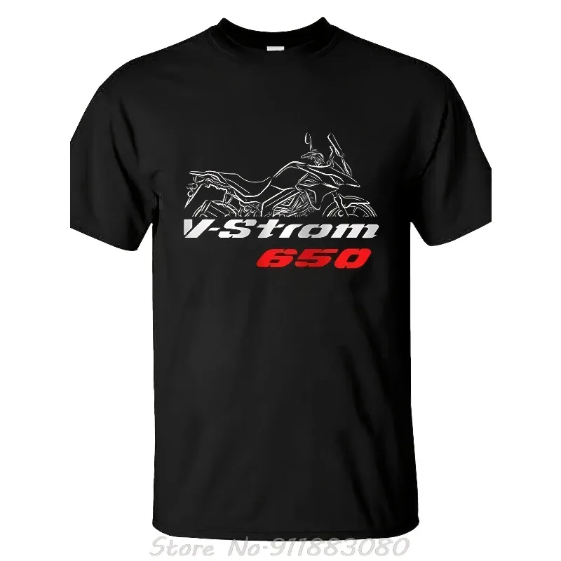 Herren V-Strom 650 Motorrad-Grafik-T-Shirt - Lässiges Rundhals-Biker-Shirt, Geeignet für Sammler, Motorrad-Bekleidung