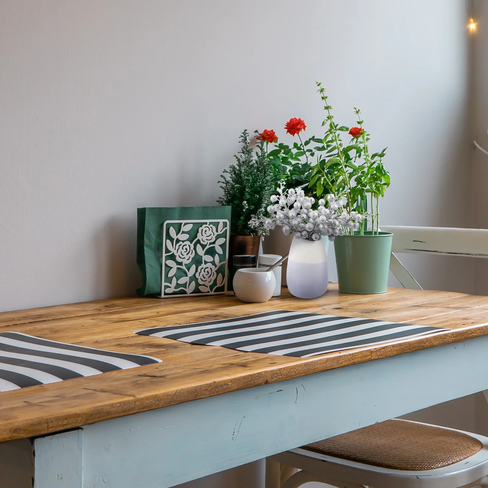 

15Pcs Fake Berry Branches Lifelike Artificial Christmas Berry Stems Holly Picks for Holiday Decor Home Flower Arrangements