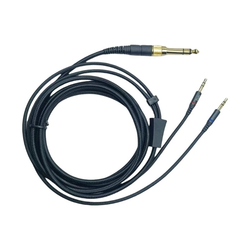 Flexible Audios Cable for T1T2 D7100 Headphones Double 3.5mm Output Plugs 83CE