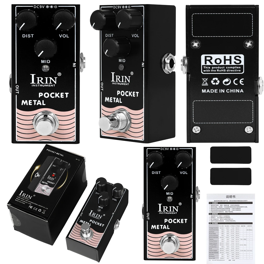 

IRIN POCKET METAL Electric Guitar Effect Pedal RF-16 Pocket Metal Mini Single Guitar Pedal True Bypass Guitar Accessories & Part